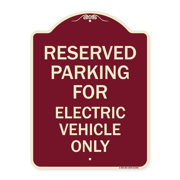 Signmission Parking Reserved for Electric Vehicle Heavy-Gauge Aluminum Sign, 24" x 18", BU-1824-23391 A-DES-BU-1824-23391 - main